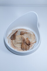 fresh pasta handmade mushroom raviolis brown sauce elegant dish home