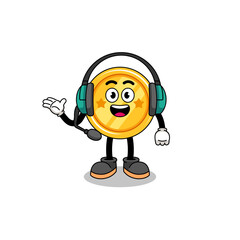Mascot Illustration of medal as a customer services