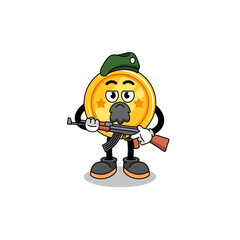 Character cartoon of medal as a special force