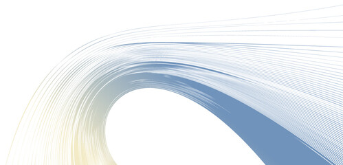 Distorted and deformed lines vector abstract background, curvature of space, 3D linear flow curve shape, science fiction. © Sylverarts