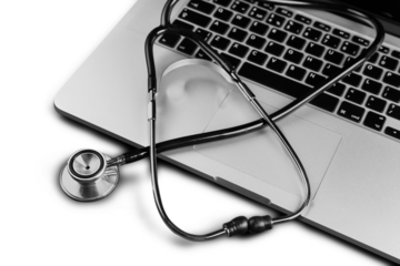 Stethoscope on a Laptop