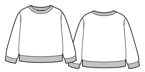 Sweatshirt for BABY flat sketch vector. Apparel template © Olesya