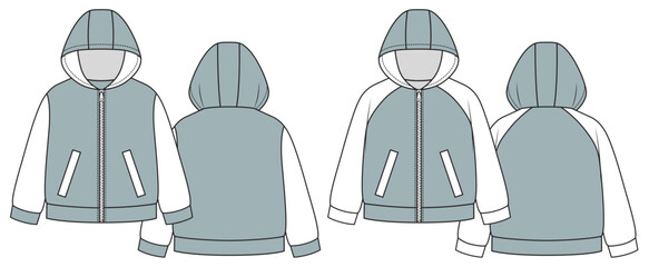 Set of hoodies for BABY. Apparel template