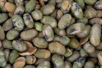 Dry roasted Edamame in Wasabi Spice - green soy beans