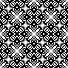 Abstract Seamless Geometric Black and White Pattern.