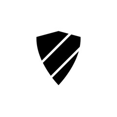 Shield icon set. Shielding symbols. Guard black pictograms.
