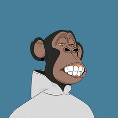 Ape or monkey with funny face for icon and avatar