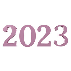 pink happy new year 2023 3d illustration