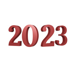 red happy new year 2023 3d illustration