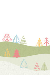 Christmas trees - transparent background. Winter landscape. PNG illustration