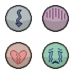 pixel art down depression symbol