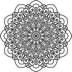 Adult coloring page Mandala.Hand drawn illustration.ornament design for coloring page