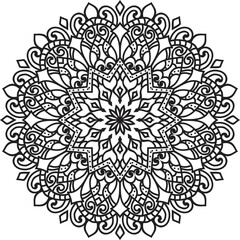 Mandala isolated on the white background.Decorative monochrome ethnic mandala pattern.