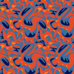 Abstract unusual seamless pattern with colorful wave shapes