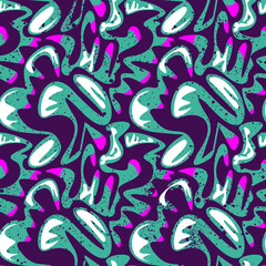 Abstract unusual seamless pattern with colorful wave shapes