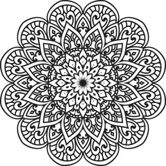 Mandala isolated on the white background.Decorative monochrome ethnic mandala pattern.