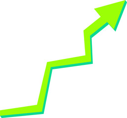 Green arrow growth down
