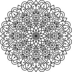 Anti-stress coloring book page for adults.Oriental mystical pattern.Yoga mandala.