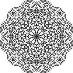 Anti-stress coloring book page for adults.Oriental mystical pattern.Yoga mandala.
