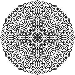 Anti-stress coloring book page for adults.Oriental mystical pattern.Yoga mandala.