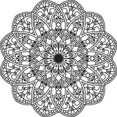 Mandala white background.Adult coloring page