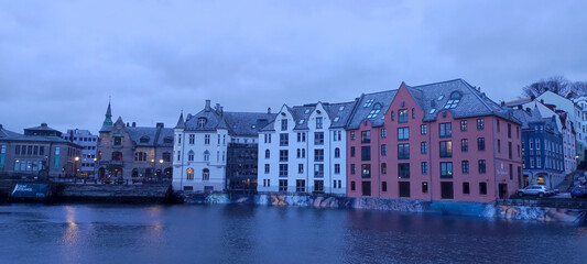 Obraz premium Colorful buildings in Alesund, Norway