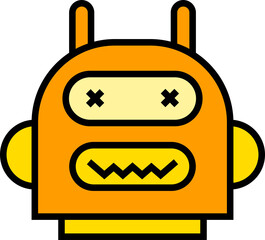Fototapeta premium cartoon robot head icon illustration