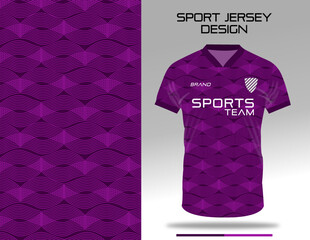 Purple pattern sport jersey uniform textile design for soccer, football, volleyball, badminton club. Sublimation printing fabric vector design.   © DiosiDesign