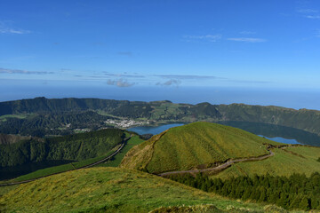 Fototapeta na wymiar Glimpses of Lakes at Sete Cidades in the Azores