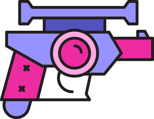 futuristic and space gun icon illustration