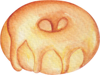 Donut hand drawn watercolor clipart
