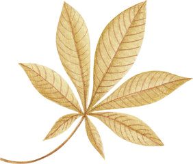 Leaf hand drawn watercolor clipart