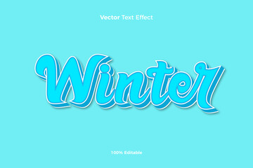 Naklejka na ściany i meble Winter 3d vector editable text effect style 