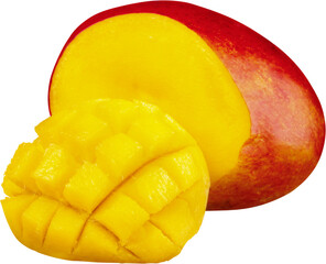 Sliced and cubed mango