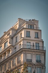 Vertical shot of modern buildings on a sunny day