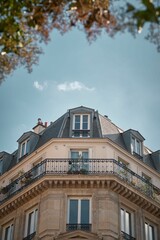 Vertical shot of modern buildings on a sunny day