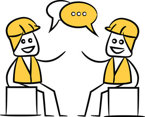 engineer consulting stick figure illustration