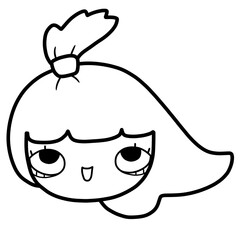 outline ponytail girl
