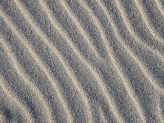 Fototapeta na wymiar The Hague, beach, October 10, 2022: Pattern of sand waves on a beach.