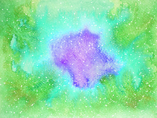 green heart chakra color reiki mind spiritual health healing holistic energy watercolor painting art illustration design universe abstract background galaxy space rainbow texture fantasy