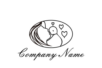 Obraz premium Beauty Mom Mother Mommy Woman Love Baby for Nursing Lactating logo design