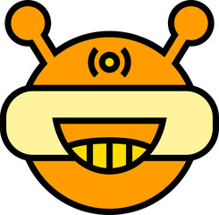funny robot head avatar illustration