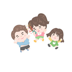 New year party people, celebrating and happy Christmas