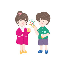 New year party people, celebrating and happy Christmas