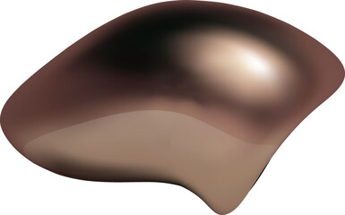 Metallic fluid shape. 3d liquid bubble.