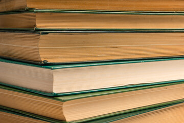 Old books isolated on white background.