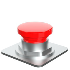 3d rendering illustration of a red button