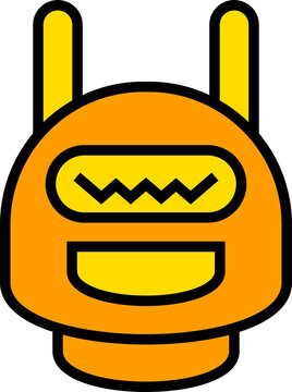 cartoon robot head icno