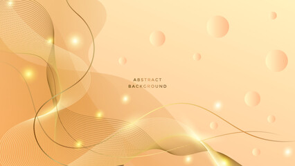 Abstract white and gold shapes background