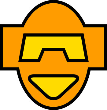 cartoon robot head icno